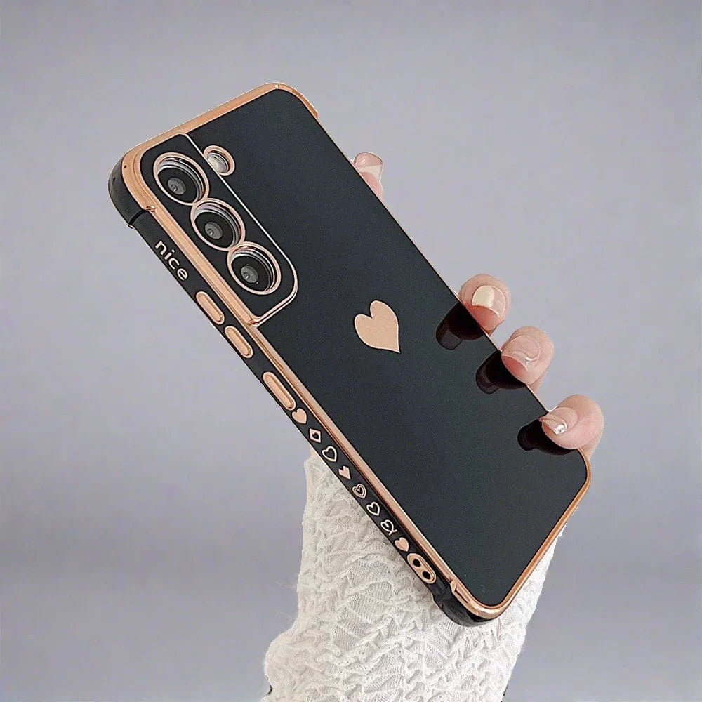 Samsung Galaxy Shock-Resistant Plated Square Phone Case Luxurious Protective Cover