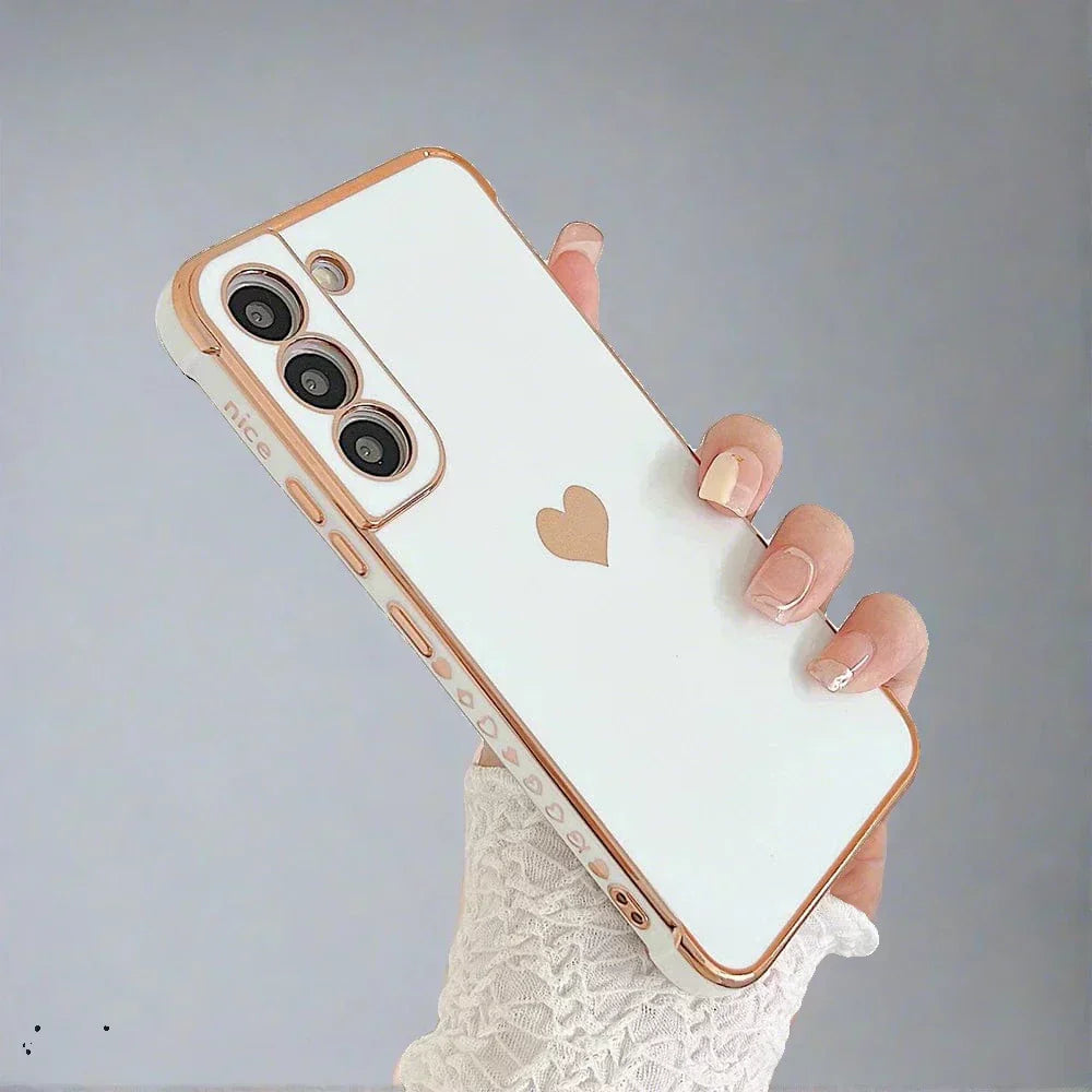 Samsung Galaxy Shock-Resistant Plated Square Phone Case Luxurious Protective Cover