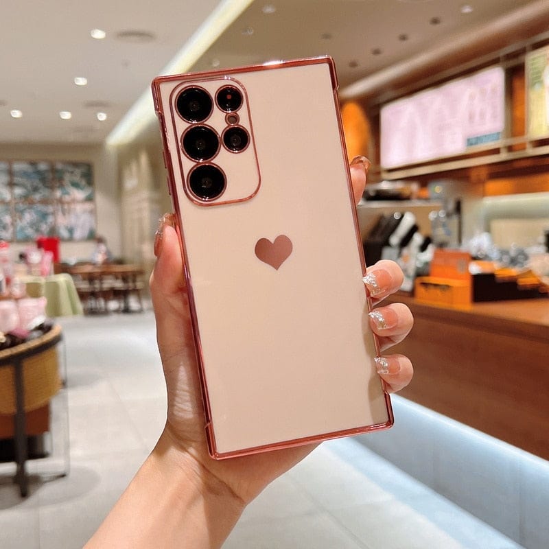 Samsung Galaxy Shock-Resistant Plated Square Phone Case Luxurious Protective Cover