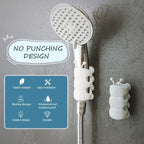 Adjustable Silicone Shower Head Holder with Suction Cup Wall Mount, White or Gray, Universal Fit