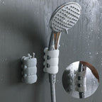 Adjustable Silicone Shower Head Holder with Suction Cup Wall Mount, White or Gray, Universal Fit