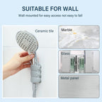 Adjustable Silicone Shower Head Holder with Suction Cup Wall Mount, White or Gray, Universal Fit