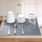 Silicone Dish Drying Mat Non-Slip Flexible Kitchen Draining Mat Heat Resistant Roll-Up