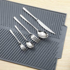 Silicone Dish Drying Mat Non-Slip Flexible Kitchen Draining Mat Heat Resistant Roll-Up