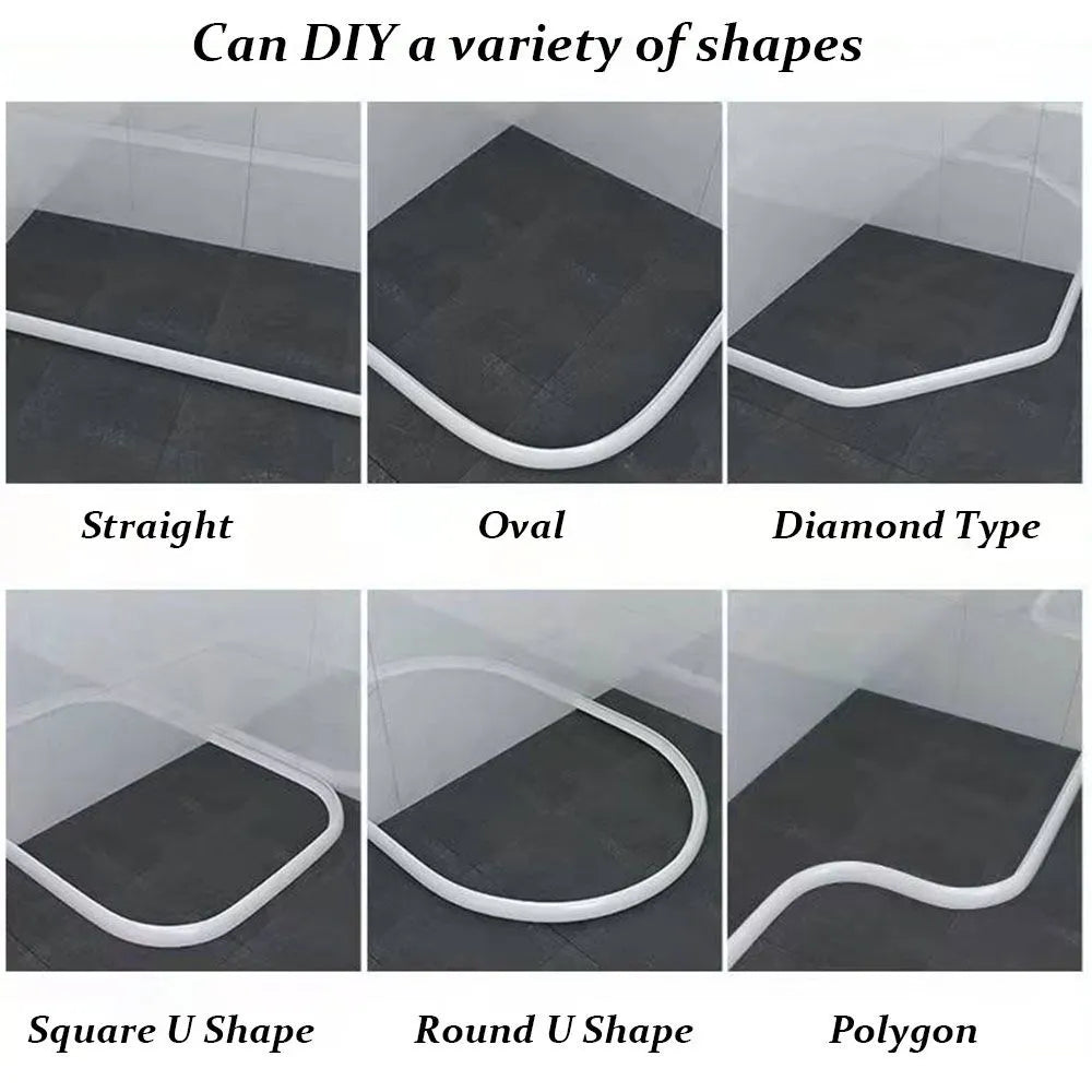 Silicone Shower Barrier Water Stopper Strip Flexible Waterproof Shower Door Seal