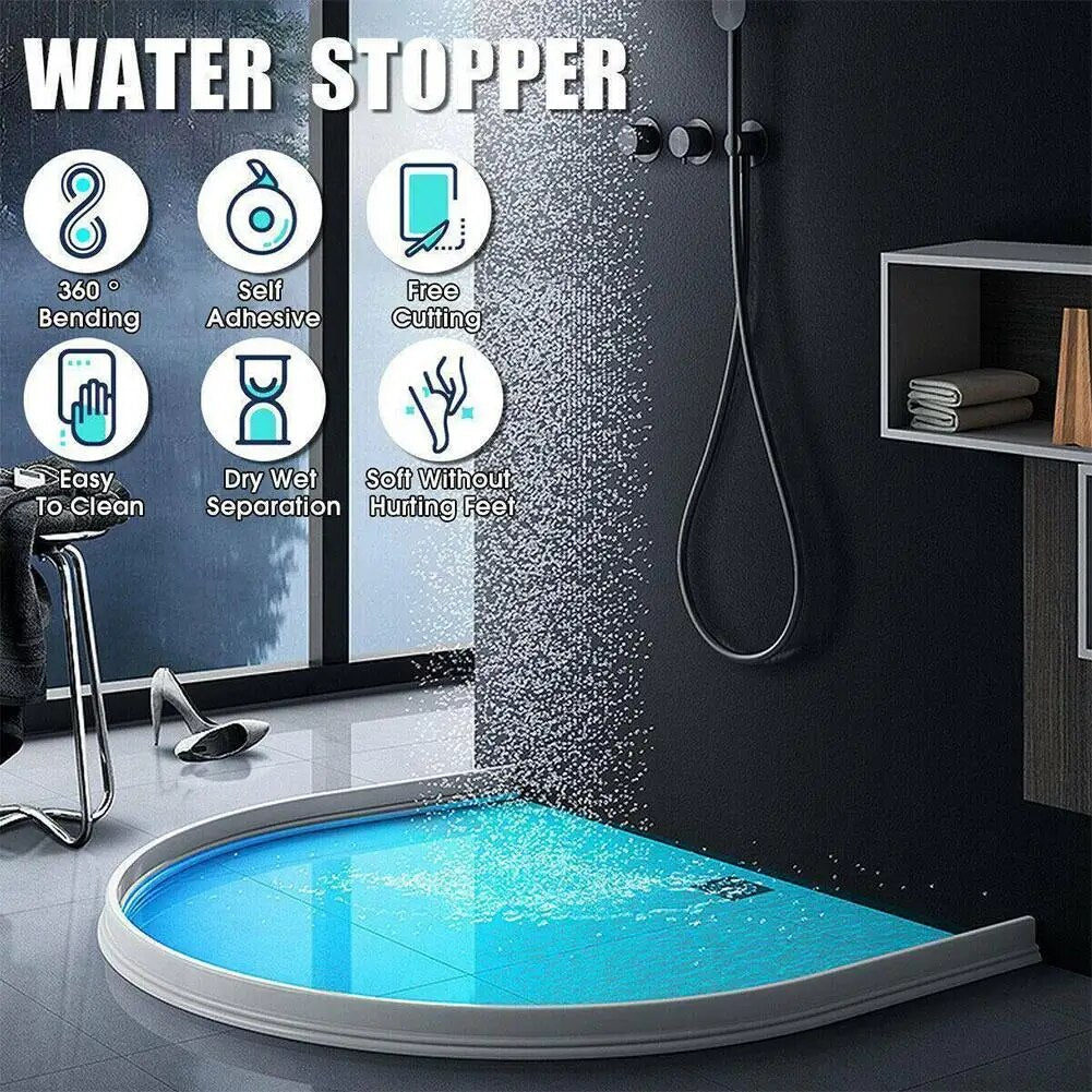 Silicone Shower Barrier Water Stopper Strip Flexible Waterproof Shower Door Seal