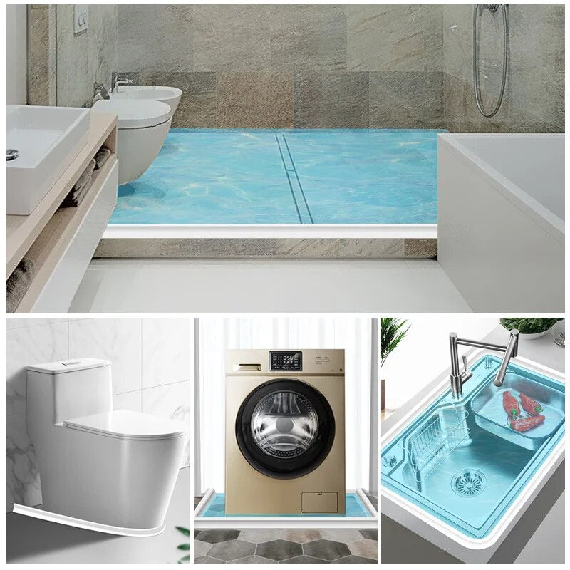 Silicone Shower Barrier Water Stopper Strip Flexible Waterproof Shower Door Seal