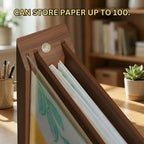 Sketchbox Wood Look Display Frame with Front Opening and Built-In Storage for Kids Art A3/A4
