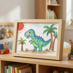 Sketchbox Wood Look Display Frame with Front Opening and Built-In Storage for Kids Art A3/A4