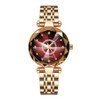 Ladies Waterproof Quartz Watch Stainless Steel Strap Starry Diamond Dial 26mm