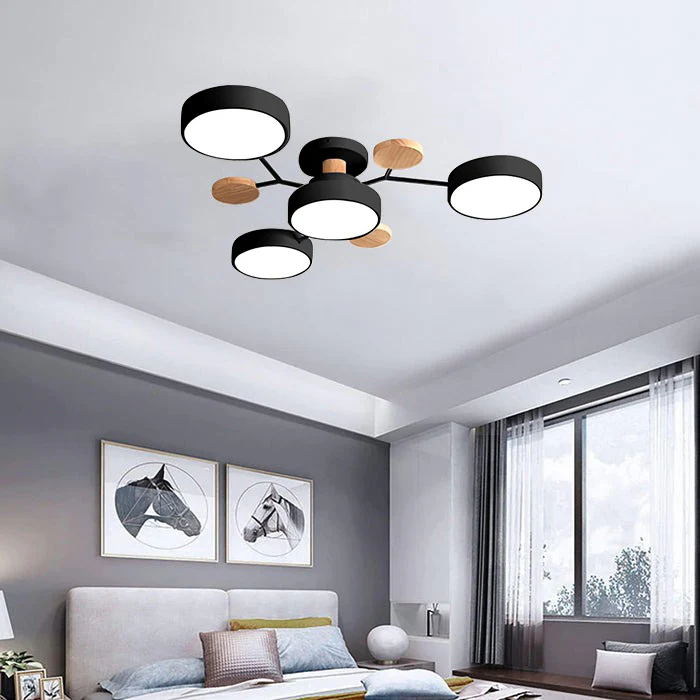 Modern LED Ceiling Light Recessed Iron Acrylic Fixture Adjustable Brightness 11.8-17.7 Inch