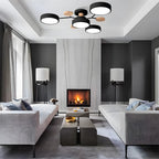 Modern LED Ceiling Light Recessed Iron Acrylic Fixture Adjustable Brightness 11.8-17.7 Inch