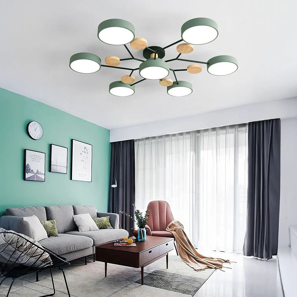 Modern LED Ceiling Light Recessed Iron Acrylic Fixture Adjustable Brightness 11.8-17.7 Inch