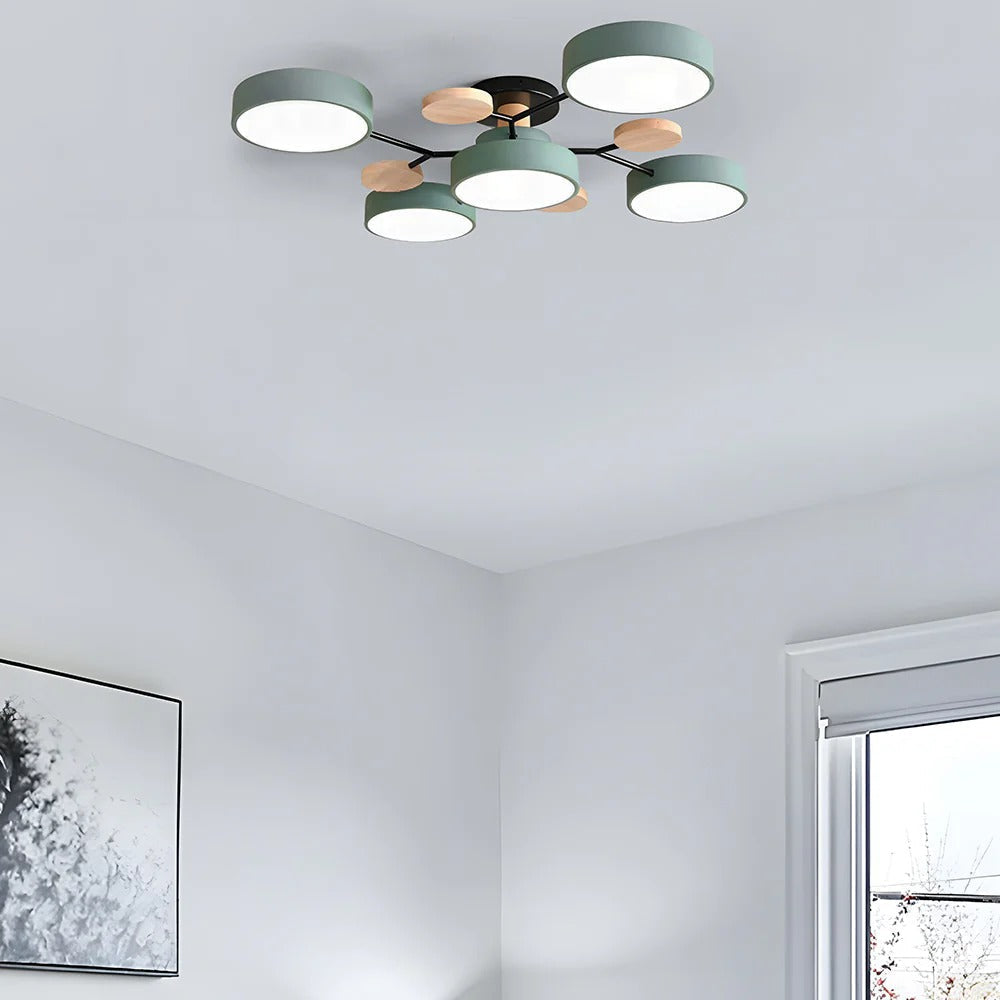 Modern LED Ceiling Light Recessed Iron Acrylic Fixture Adjustable Brightness 11.8-17.7 Inch