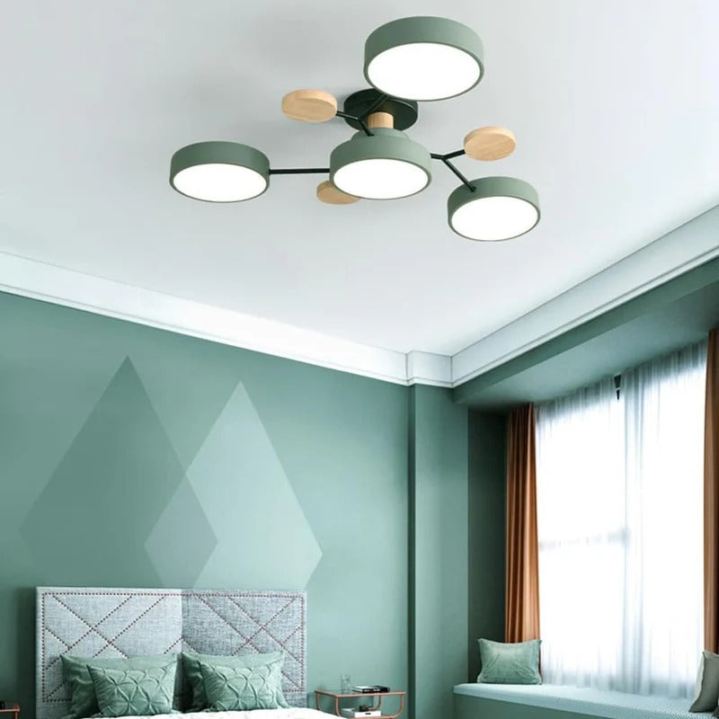 Modern LED Ceiling Light Recessed Iron Acrylic Fixture Adjustable Brightness 11.8-17.7 Inch