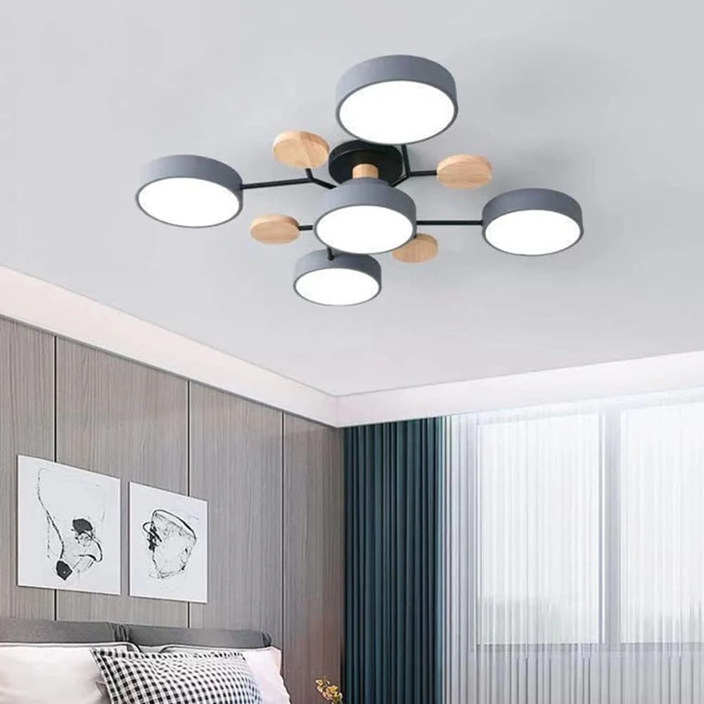Modern LED Ceiling Light Recessed Iron Acrylic Fixture Adjustable Brightness 11.8-17.7 Inch