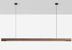 Adjustable Wood LED Bar Pendant Light with Downlight for Dining Room and Kitchen Ceiling