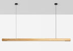 Adjustable Wood LED Bar Pendant Light with Downlight for Dining Room and Kitchen Ceiling
