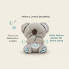 Calming Koala Plush Breathing Aid with Rhythmic Motion, Heartbeat Sound, White Noise, and Warm LED Night Light