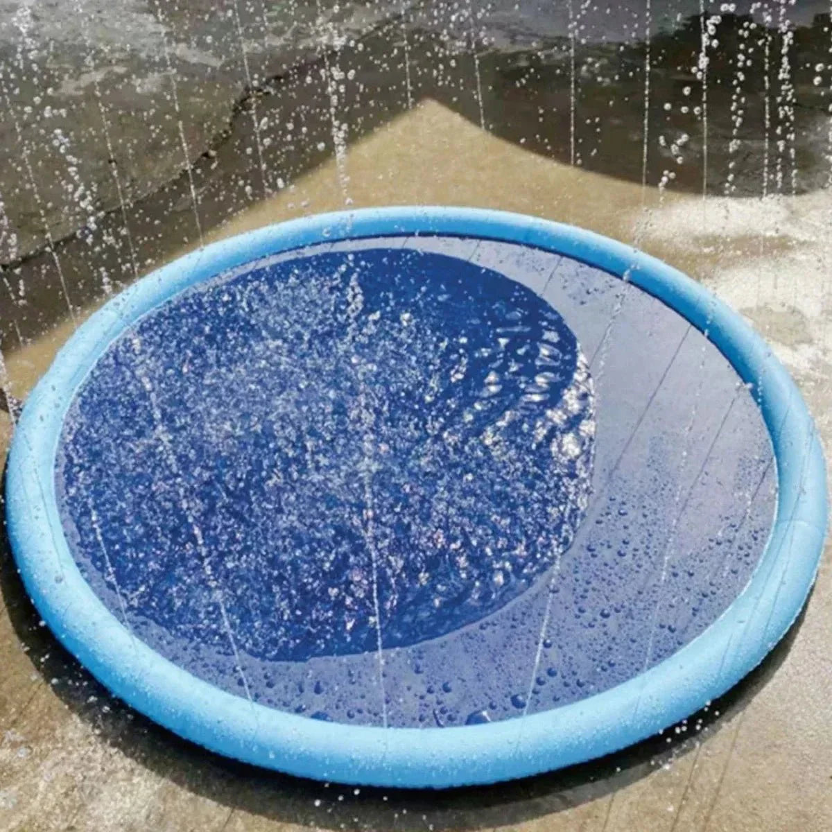 SplashyPaws Non-Slip Sprinkler Splash Pad Water Play Mat for Dogs and Kids with Adjustable Settings