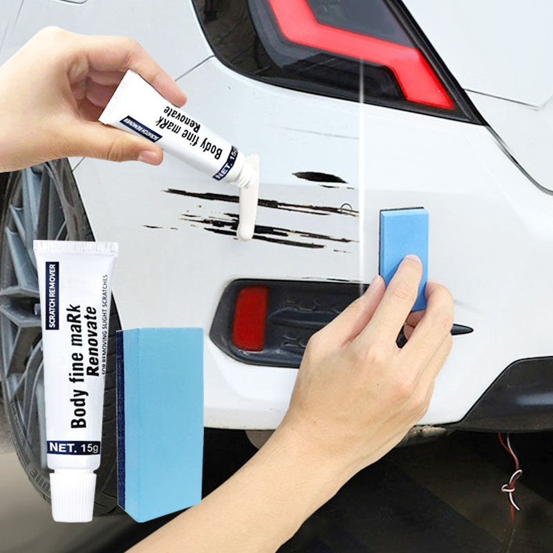 Car Paint Scratch Repair Paste with Sponge for Scratch Removal and Polishing 10x18 cm White