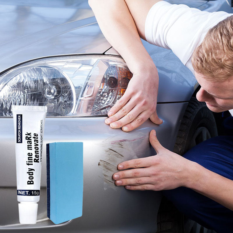 Car Paint Scratch Repair Paste with Sponge for Scratch Removal and Polishing 10x18 cm White