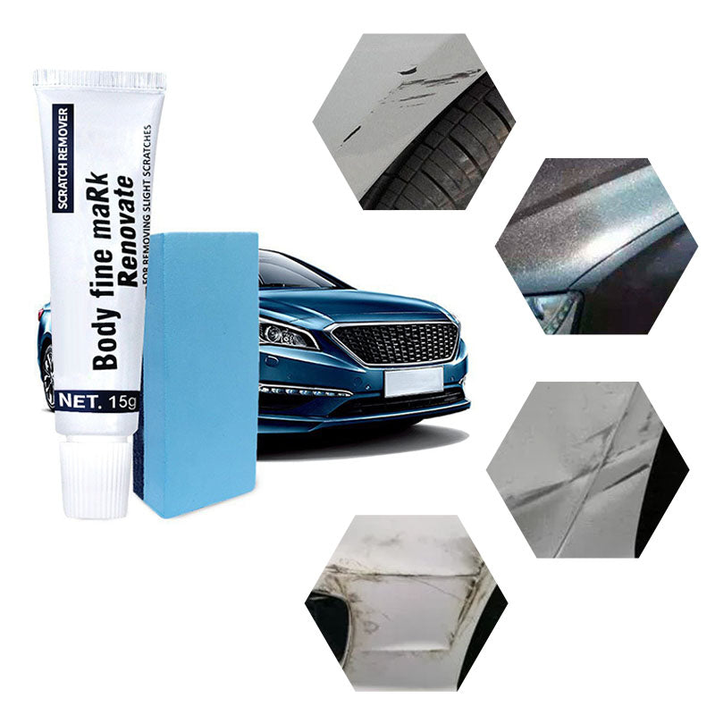 Car Paint Scratch Repair Paste with Sponge for Scratch Removal and Polishing 10x18 cm White