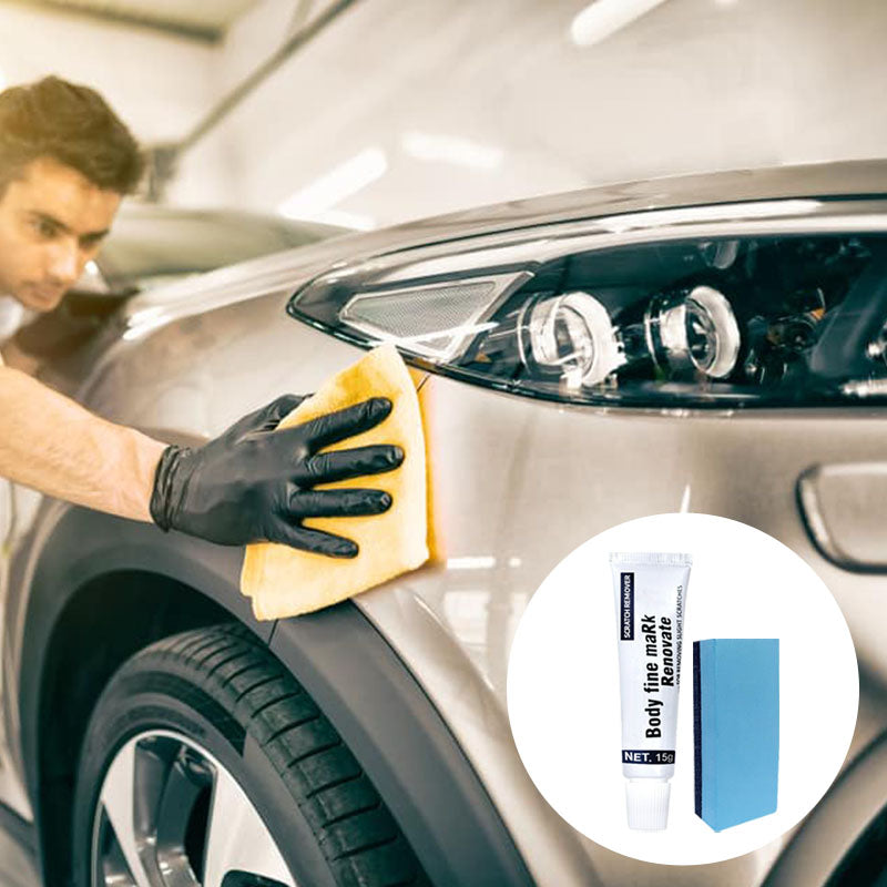 Car Paint Scratch Repair Paste with Sponge for Scratch Removal and Polishing 10x18 cm White