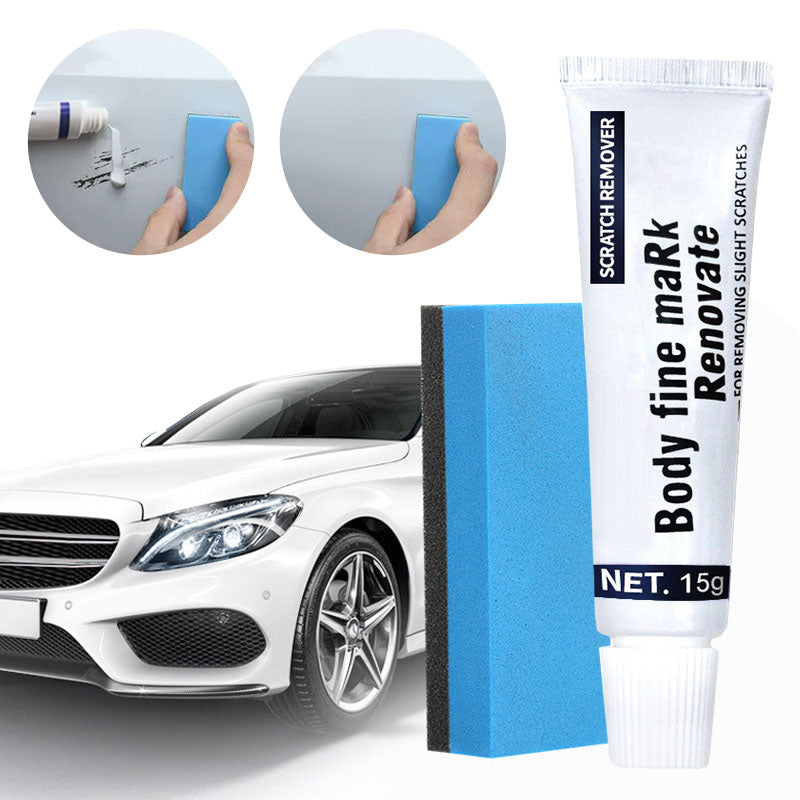 Car Paint Scratch Repair Paste with Sponge for Scratch Removal and Polishing 10x18 cm White