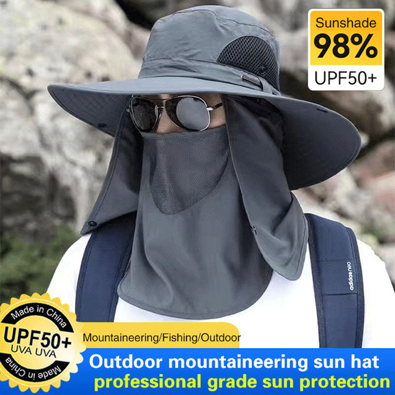 Sand Mountain Trekking Sun Hat UPF 50+ Breathable Outdoor Hiking Hat with Detachable Face Mask