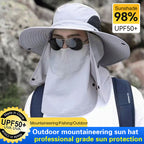 Sand Mountain Trekking Sun Hat UPF 50+ Breathable Outdoor Hiking Hat with Detachable Face Mask