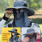 Sand Mountain Trekking Sun Hat UPF 50+ Breathable Outdoor Hiking Hat with Detachable Face Mask