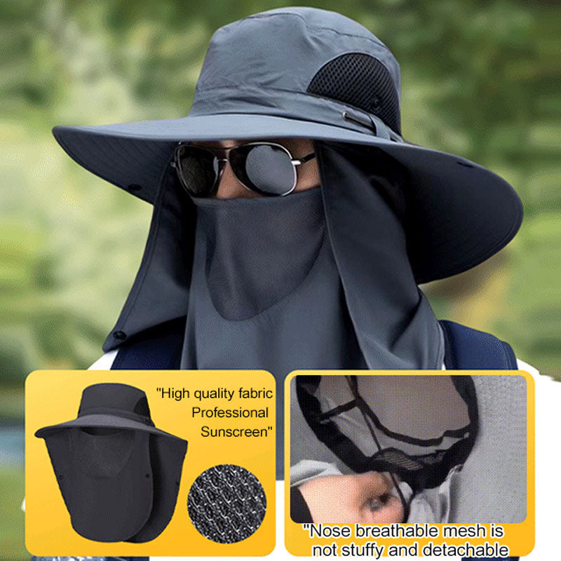 Sand Mountain Trekking Sun Hat UPF 50+ Breathable Outdoor Hiking Hat with Detachable Face Mask