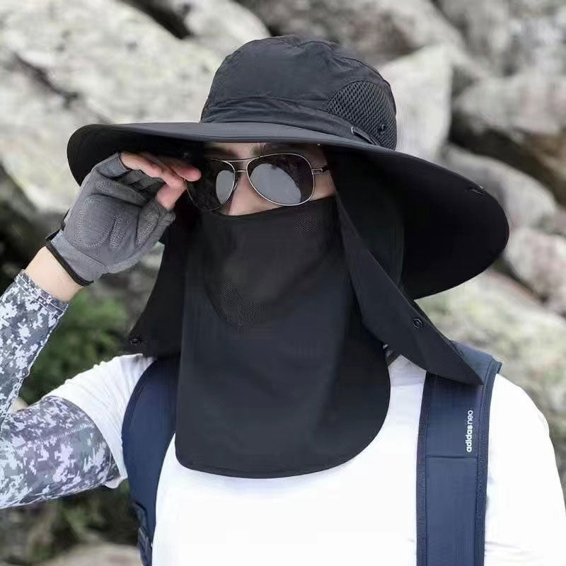 Sand Mountain Trekking Sun Hat UPF 50+ Breathable Outdoor Hiking Hat with Detachable Face Mask