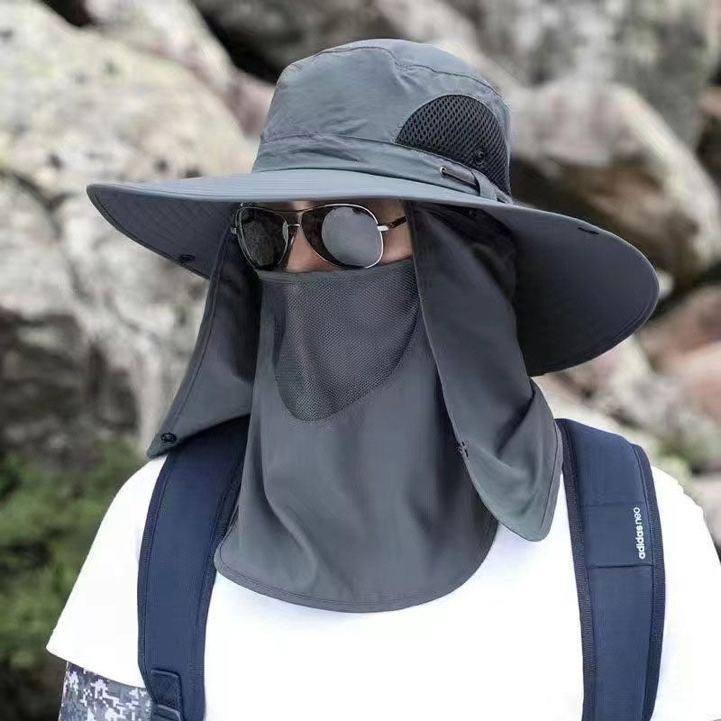 Sand Mountain Trekking Sun Hat UPF 50+ Breathable Outdoor Hiking Hat with Detachable Face Mask