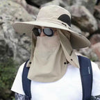 Sand Mountain Trekking Sun Hat UPF 50+ Breathable Outdoor Hiking Hat with Detachable Face Mask