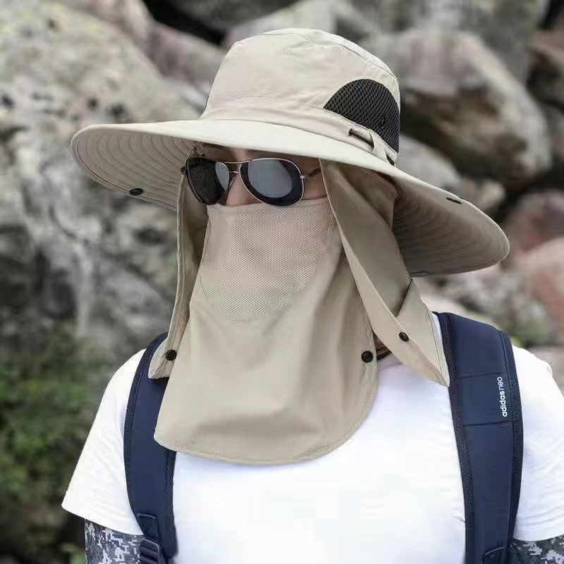 Sand Mountain Trekking Sun Hat UPF 50+ Breathable Outdoor Hiking Hat with Detachable Face Mask