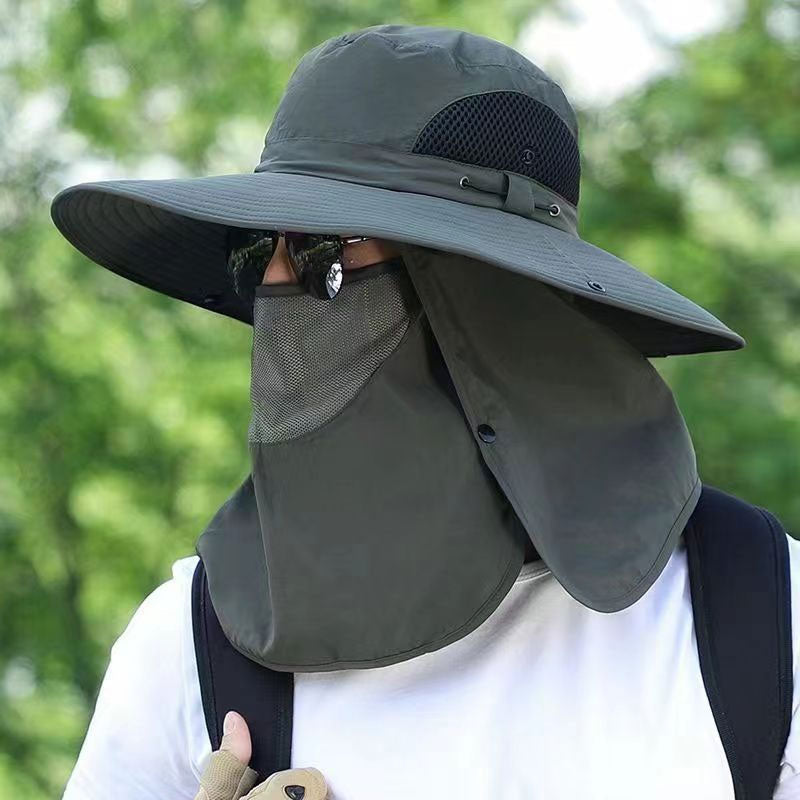 Sand Mountain Trekking Sun Hat UPF 50+ Breathable Outdoor Hiking Hat with Detachable Face Mask