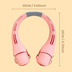 Neck Air Conditioner Fan Portable Personal Cooling 360° Rotating Quiet USB Rechargeable White Pink