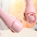 Neck Air Conditioner Fan Portable Personal Cooling 360° Rotating Quiet USB Rechargeable White Pink