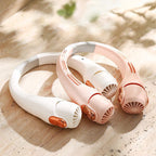 Neck Air Conditioner Fan Portable Personal Cooling 360° Rotating Quiet USB Rechargeable White Pink