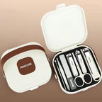 Portable 7-Piece Manicure Kit with Nail Clippers Ear and Nose Hair Trimmers Carbon Steel