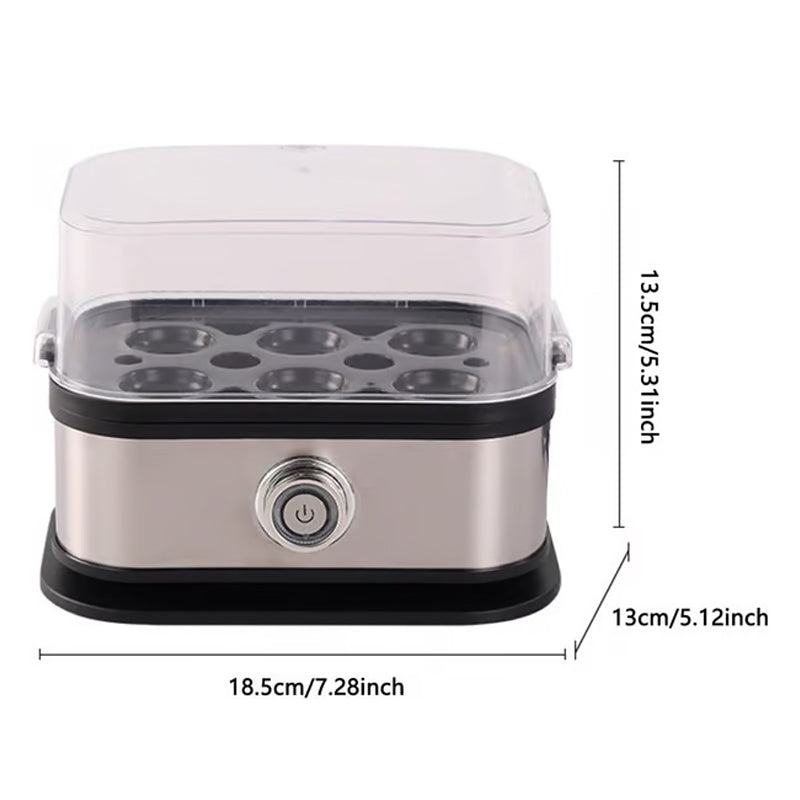 Multifunctional Egg Cooker with Transparent Lid for Steaming Eggs, Vegetables, and Snacks