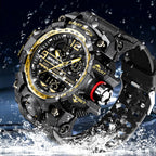 Men's Multifunction Watch with Luminous Display, Stopwatch, Timer, Alarm, Water Resistant 50m, Scratch-Resistant Acrylic Glass
