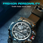 Men's Multifunction Watch with Luminous Display, Stopwatch, Timer, Alarm, Water Resistant 50m, Scratch-Resistant Acrylic Glass
