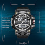 Men's Multifunction Watch with Luminous Display, Stopwatch, Timer, Alarm, Water Resistant 50m, Scratch-Resistant Acrylic Glass