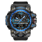 Men's Multifunction Watch with Luminous Display, Stopwatch, Timer, Alarm, Water Resistant 50m, Scratch-Resistant Acrylic Glass