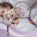 2-in-1 Mosquito Trap and Electric Swatter with UV Light and Extendable Handle, Rotating Head