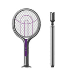 2-in-1 Mosquito Trap and Electric Swatter with UV Light and Extendable Handle, Rotating Head