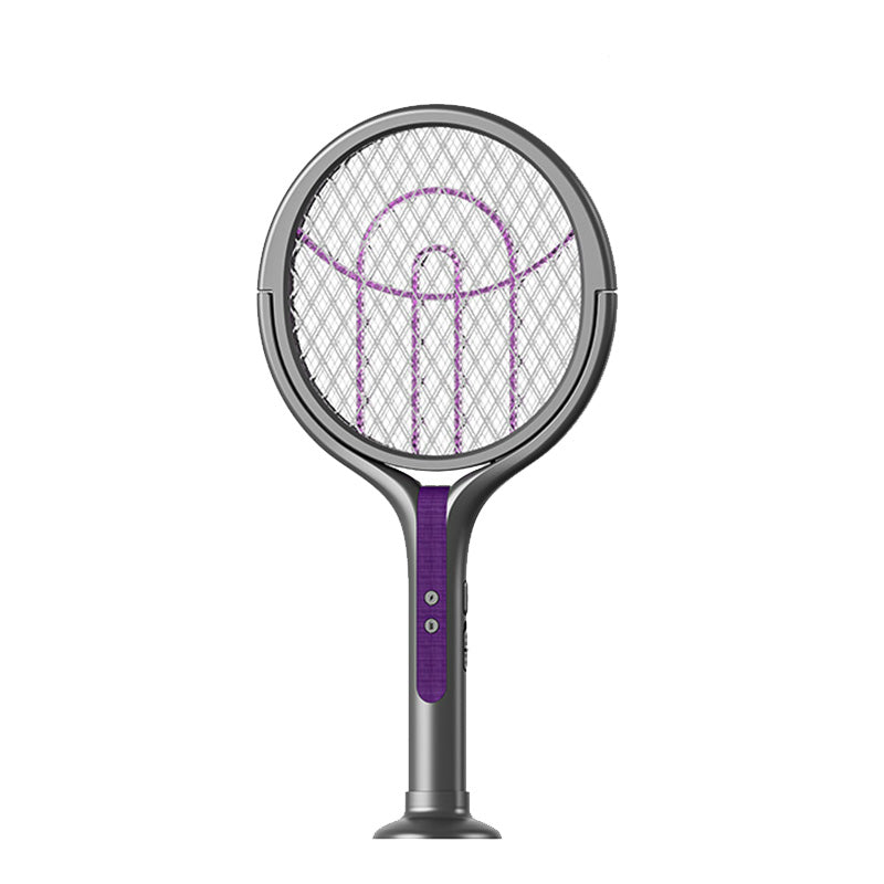 2-in-1 Mosquito Trap and Electric Swatter with UV Light and Extendable Handle, Rotating Head